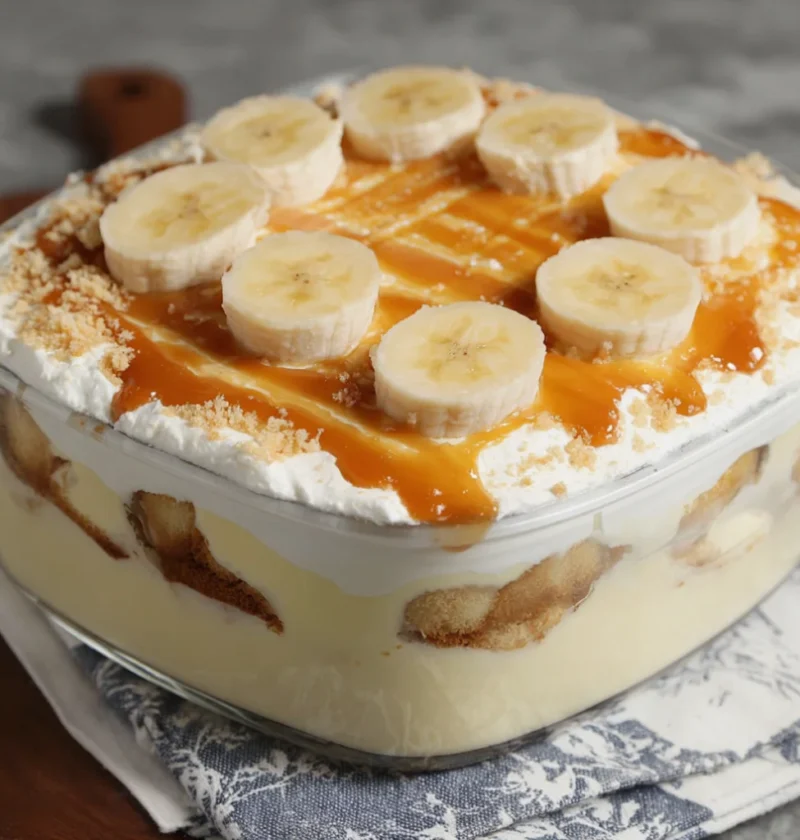 Banana Pudding Tiramisu with Caramel