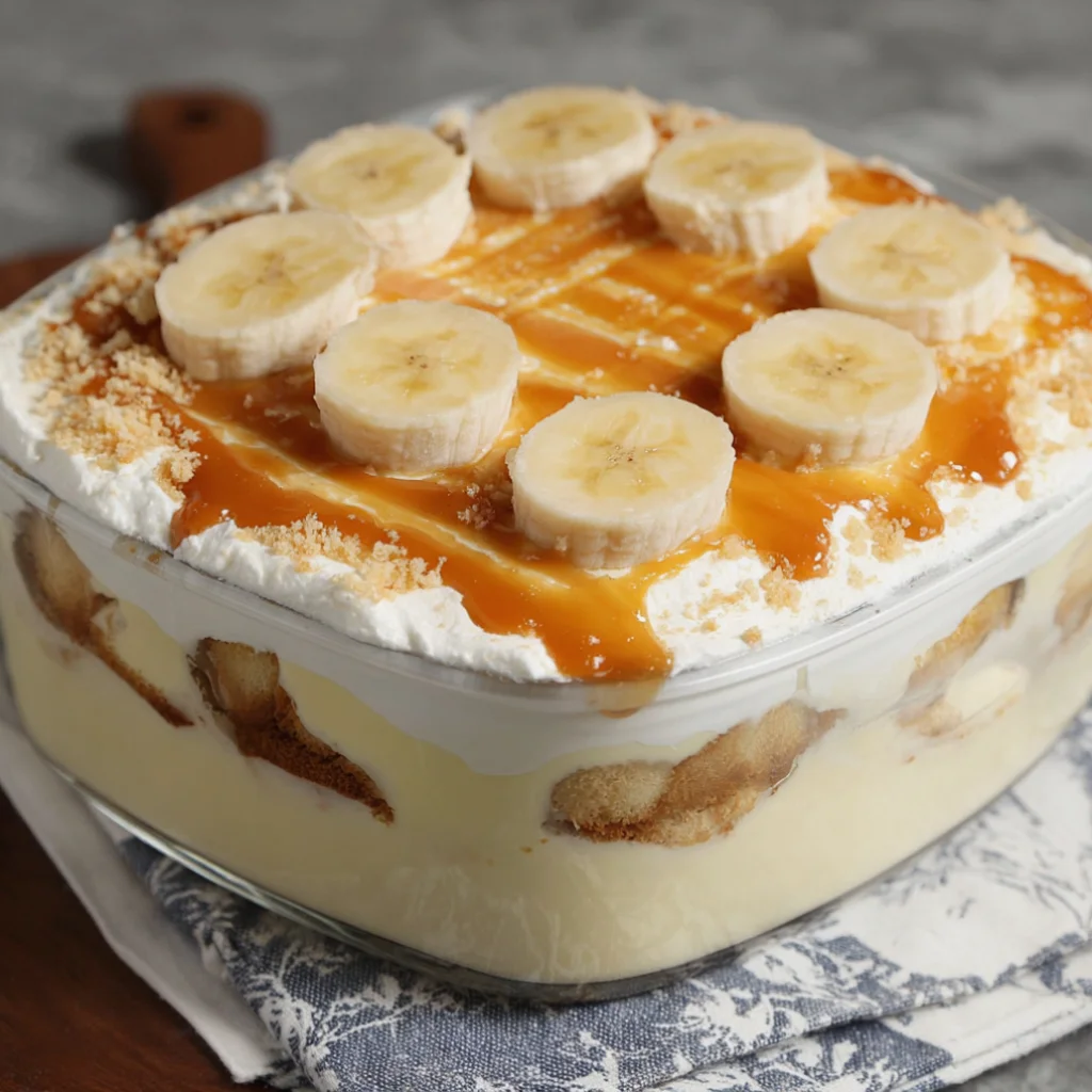 Banana Pudding Tiramisu with Caramel