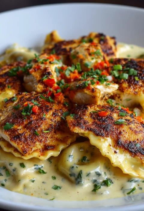 Blackened Chicken Ravioli