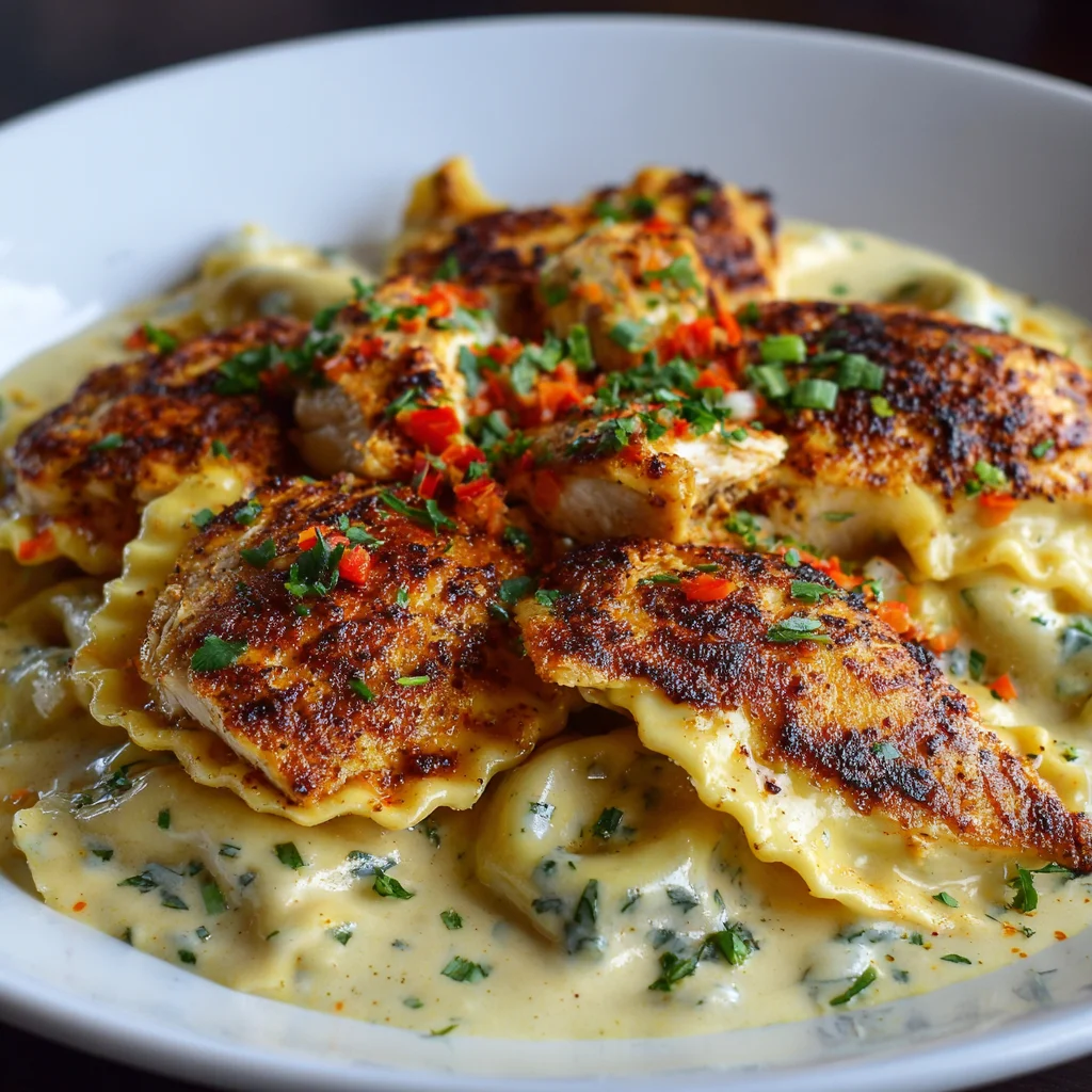Blackened Chicken Ravioli
