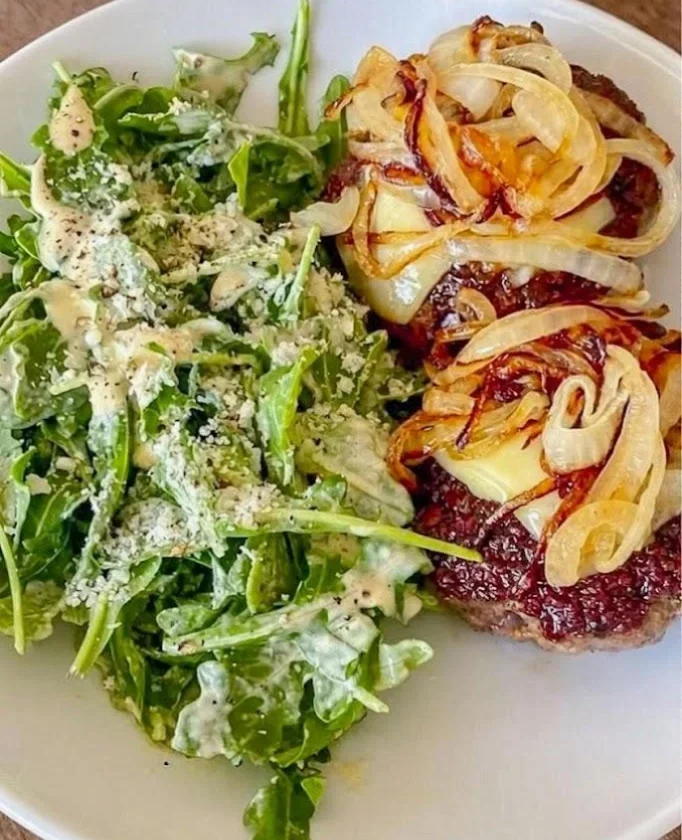 Cheddar & Caramelized Onion Beef Burgers