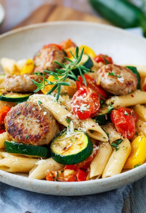 Chicken Sausages with Zucchini