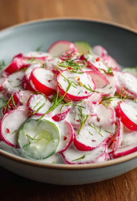 Creamy Cucumber Radish Salad