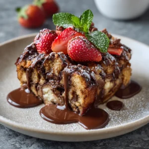 Dark Chocolate Bread Pudding