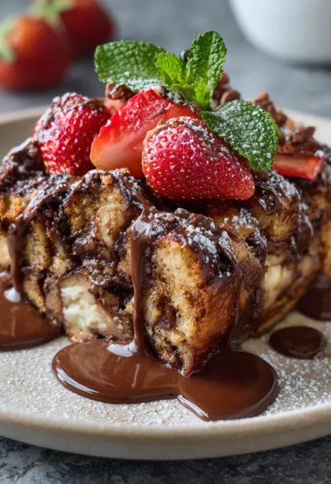 Dark Chocolate Bread Pudding