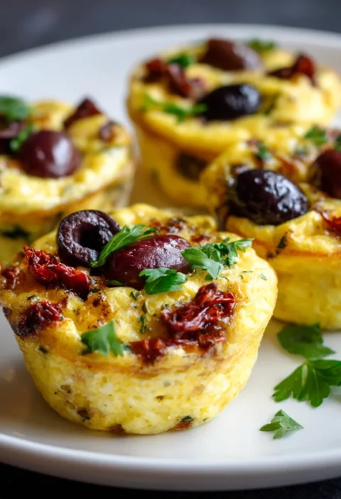 Egg Muffins with Sun-Dried Tomato & Kalamata Olives