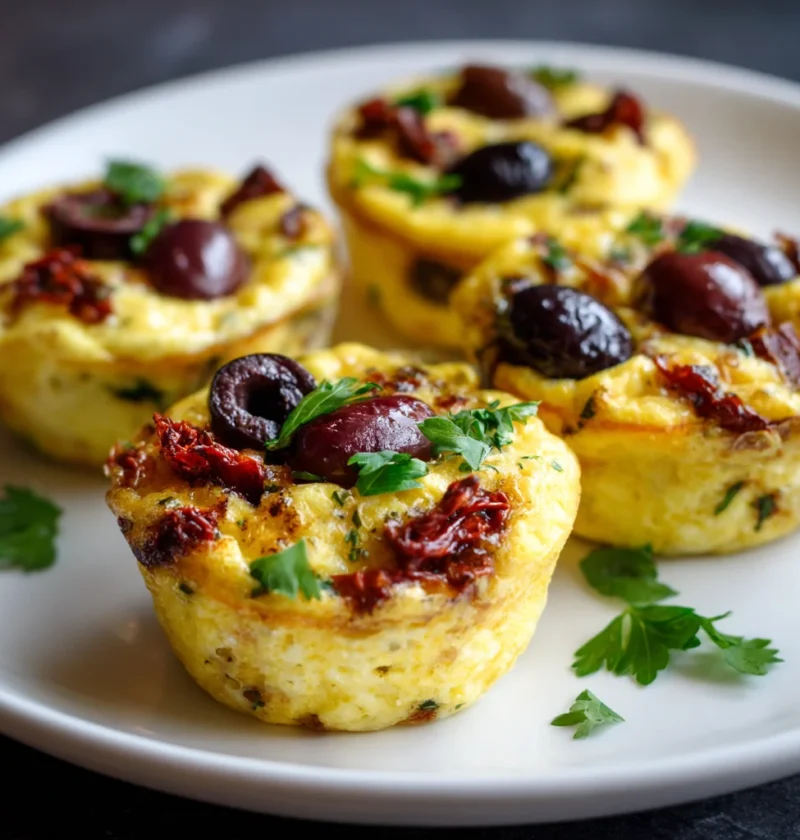Egg Muffins with Sun-Dried Tomato & Kalamata Olives