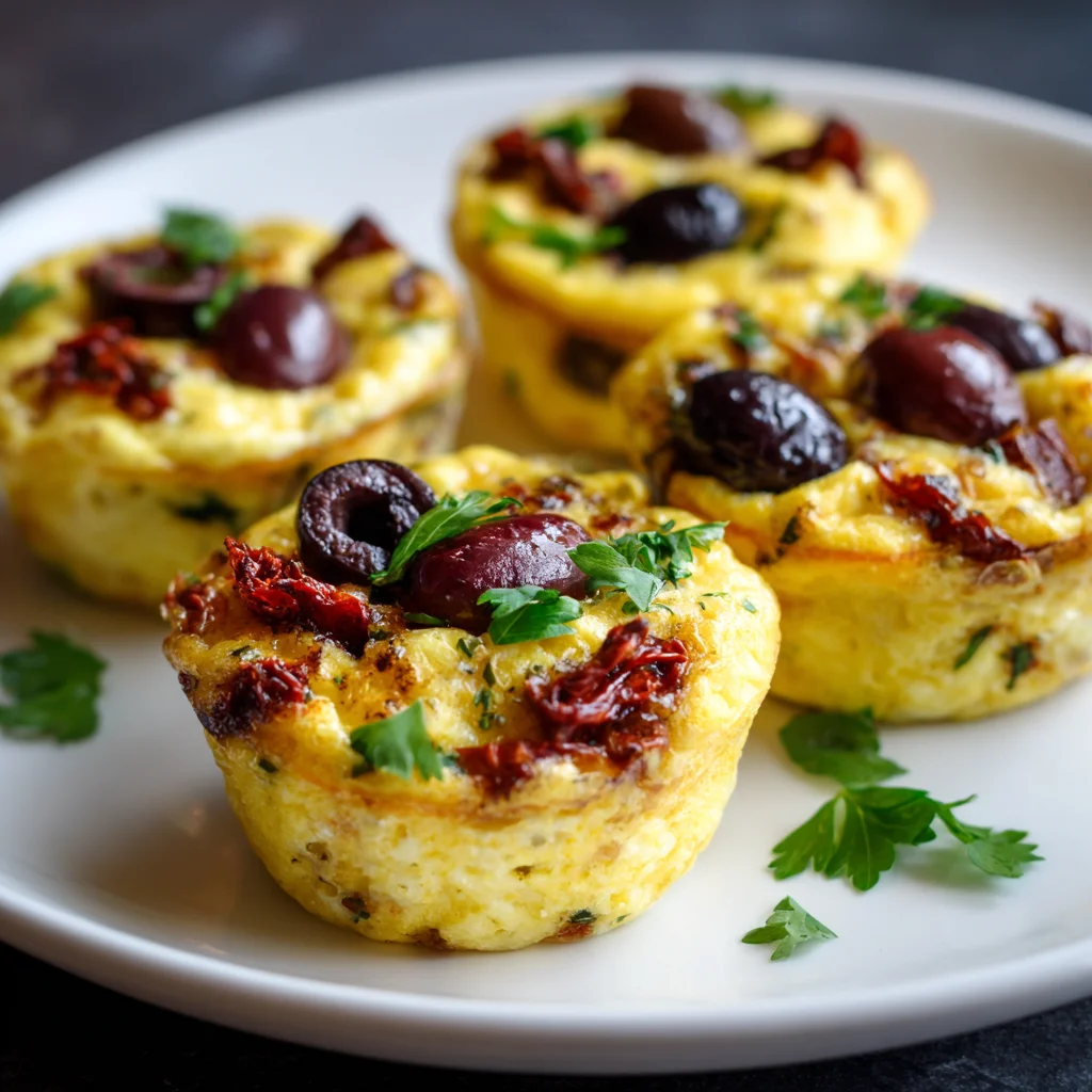 Egg Muffins with Sun-Dried Tomato & Kalamata Olives