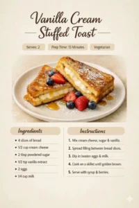 Fluffy Vanilla Cream Stuffed Toast