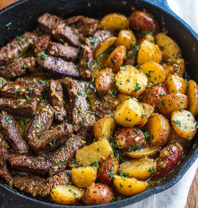 Garlic Butter Steak and Potatoes Skillet