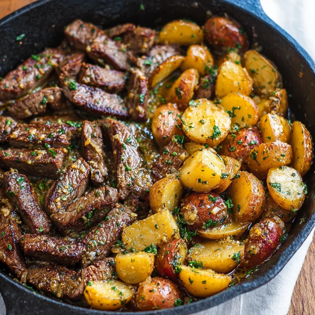 Garlic Butter Steak and Potatoes Skillet