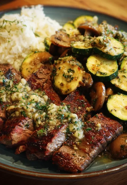 Garlic Butter Steak & Zucchini Delight