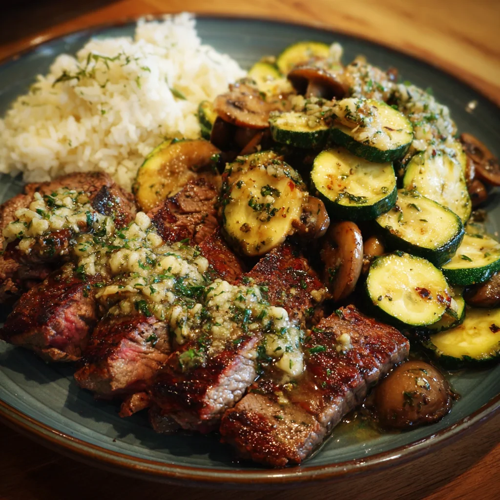Garlic Butter Steak & Zucchini Delight