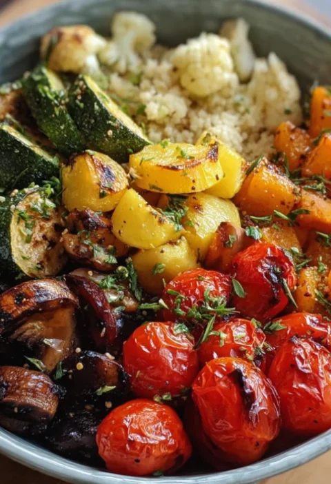 Healthy Vegetarian Roasted Veggie Bowl