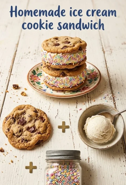 Homemade Ice Cream Cookie Sandwich