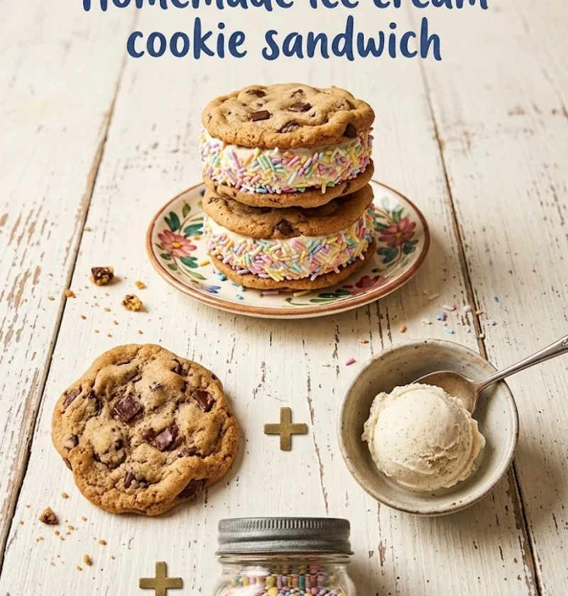 Homemade Ice Cream Cookie Sandwich
