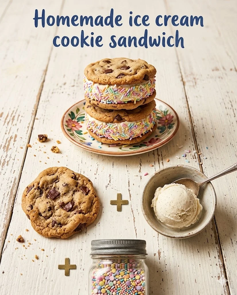 Homemade Ice Cream Cookie Sandwich