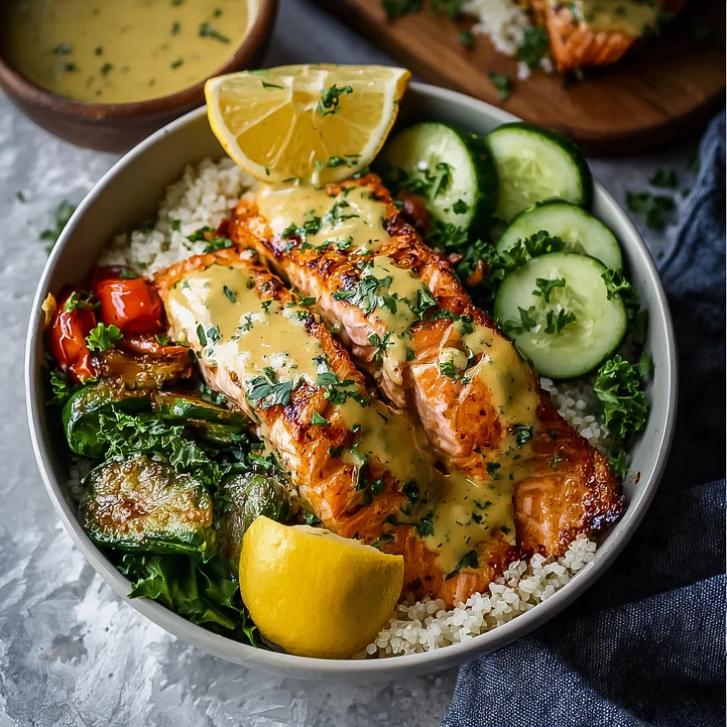 Honey Mustard Salmon Bowls