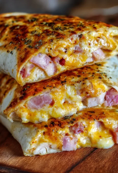 hot chicken ham and cheese wraps