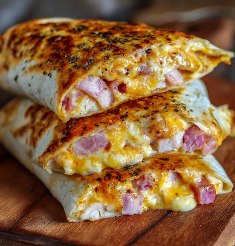 hot chicken ham and cheese wraps
