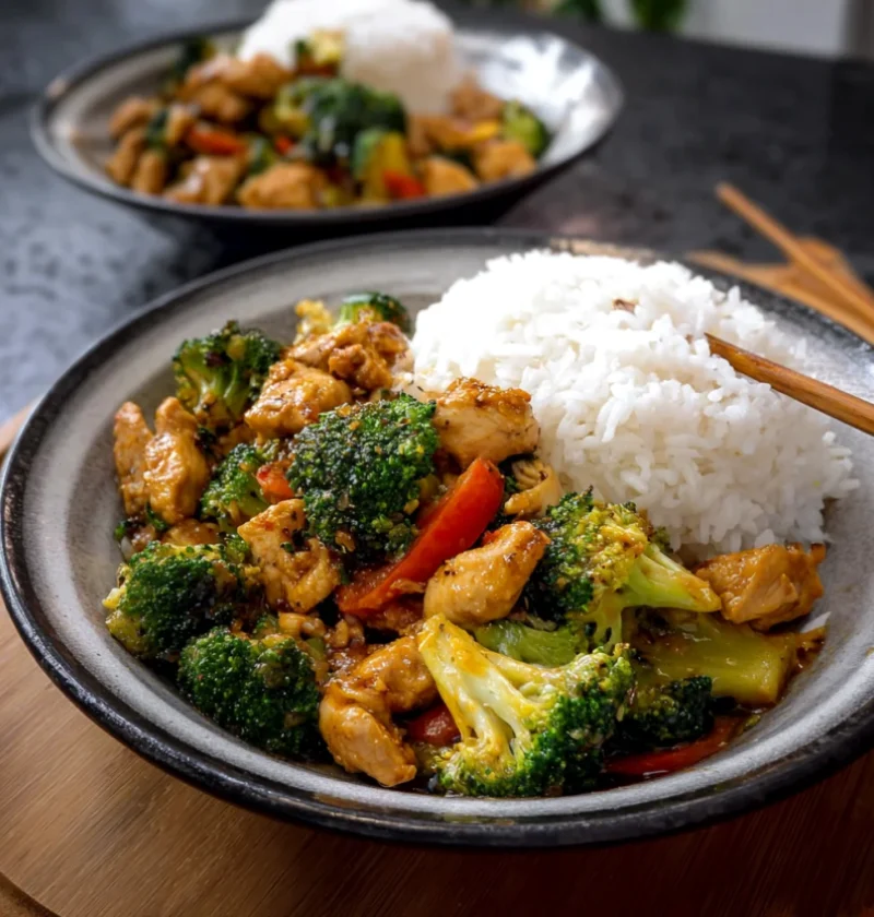 Packed Chicken Stir-Fry with Broccoli and Rice