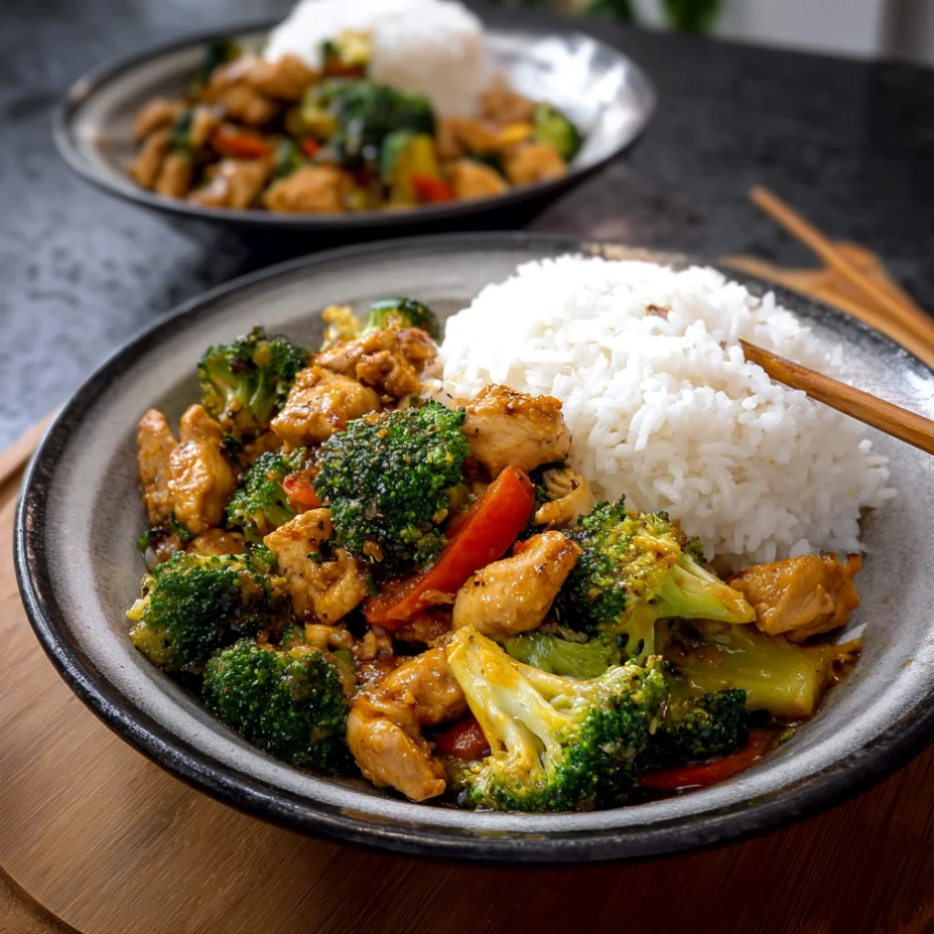 Packed Chicken Stir-Fry with Broccoli and Rice