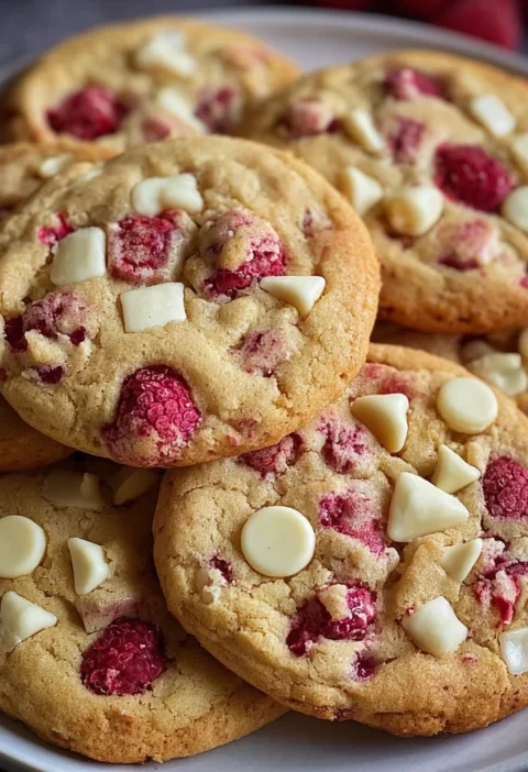 Raspberry White Chocolate Cookies
