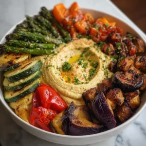 Roasted Veggie and Hummus Bowl