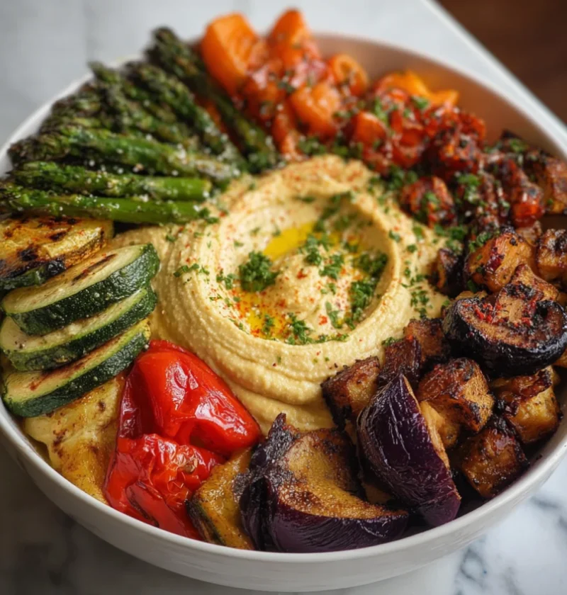 Roasted Veggie and Hummus Bowl
