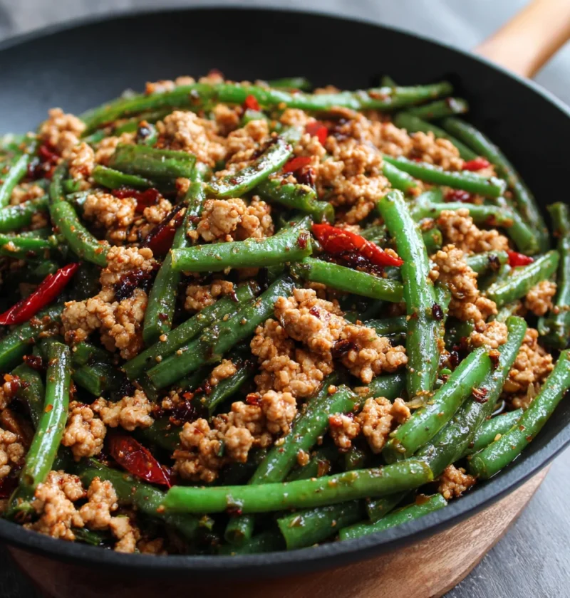 Spicy Ground Turkey & Green Bean Stir-Fry