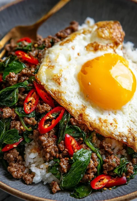 Spicy Thai Basil Ground Beef Stir-Fry