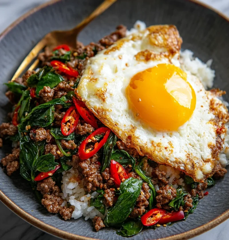 Spicy Thai Basil Ground Beef Stir-Fry