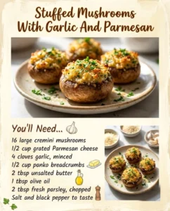 Stuffed Mushrooms With Garlic and Parmesan
