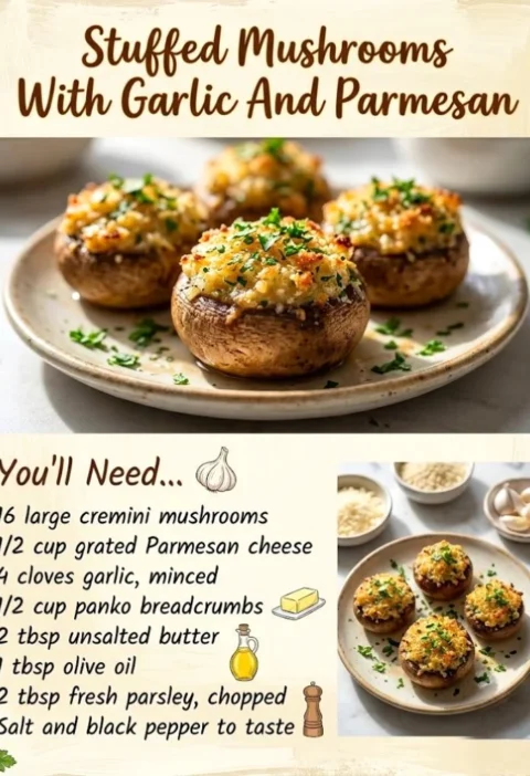 Stuffed Mushrooms With Garlic and Parmesan
