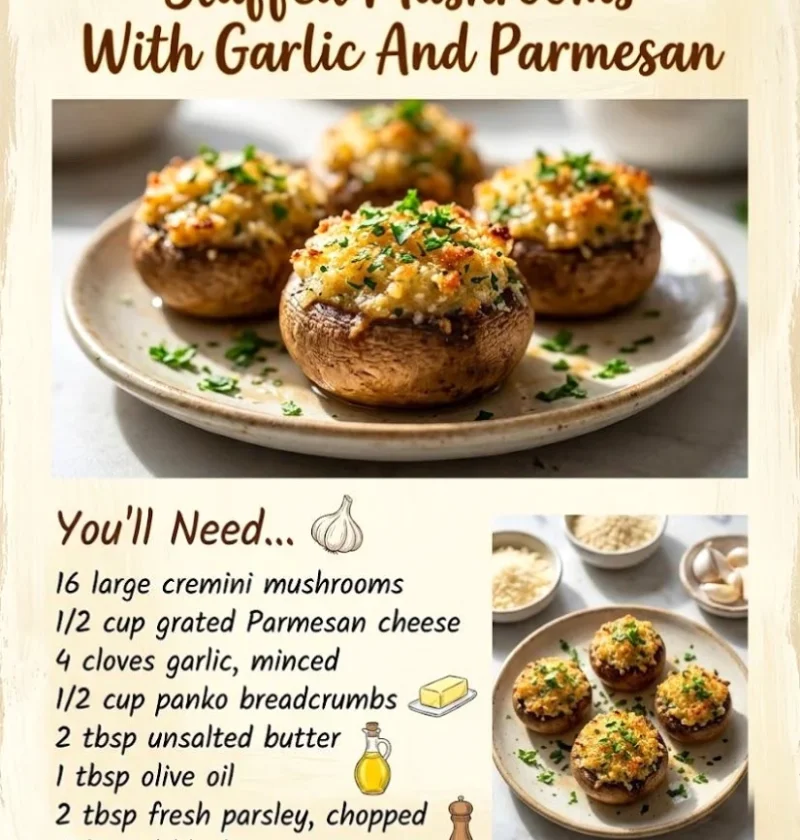 Stuffed Mushrooms With Garlic and Parmesan