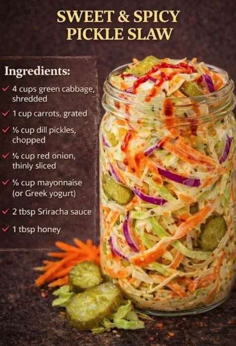 Sweet & Spicy Pickle Slaw