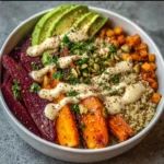 Roasted Veggie and Hummus Bowl