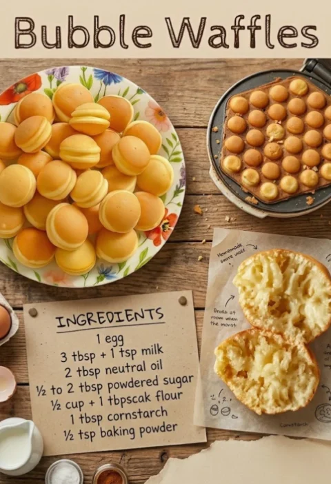Bubble waffles recipe