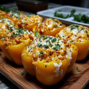 Buffalo Chicken Stuffed Bell Peppers