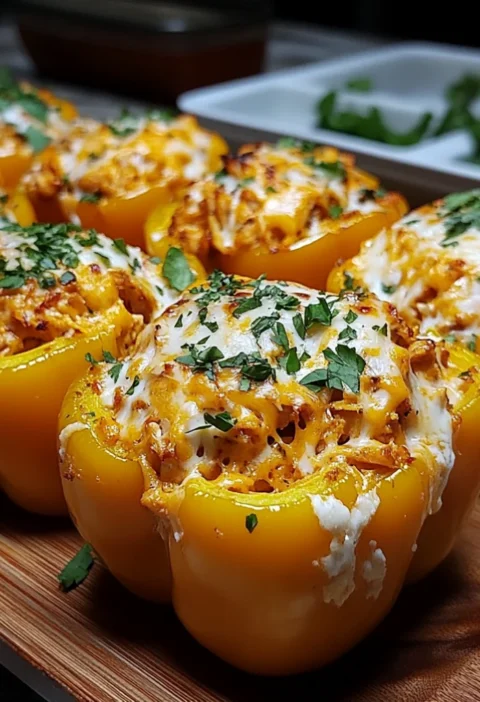 Buffalo Chicken Stuffed Bell Peppers
