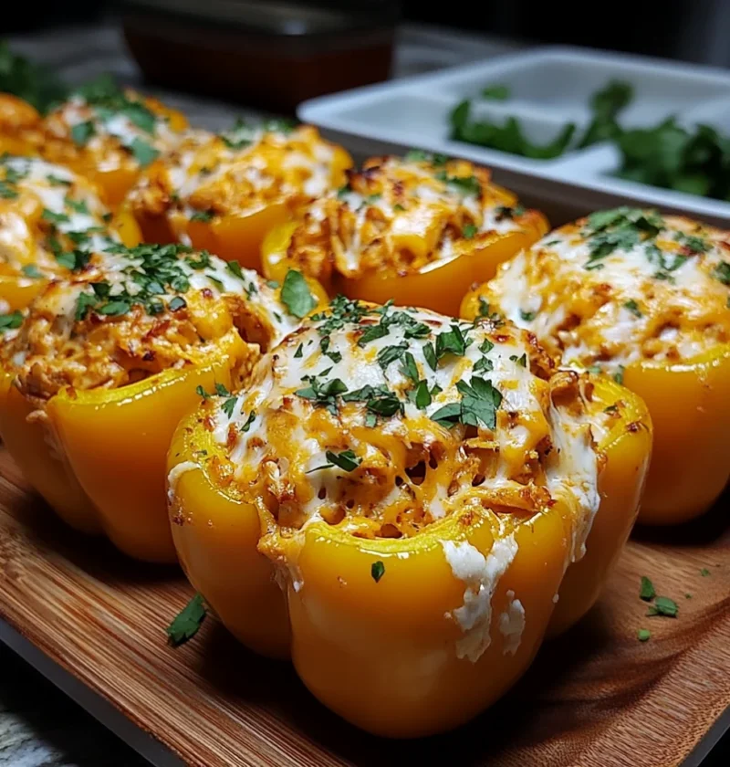 Buffalo Chicken Stuffed Bell Peppers