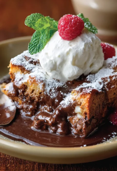 Chocolate Cream Bread Pudding
