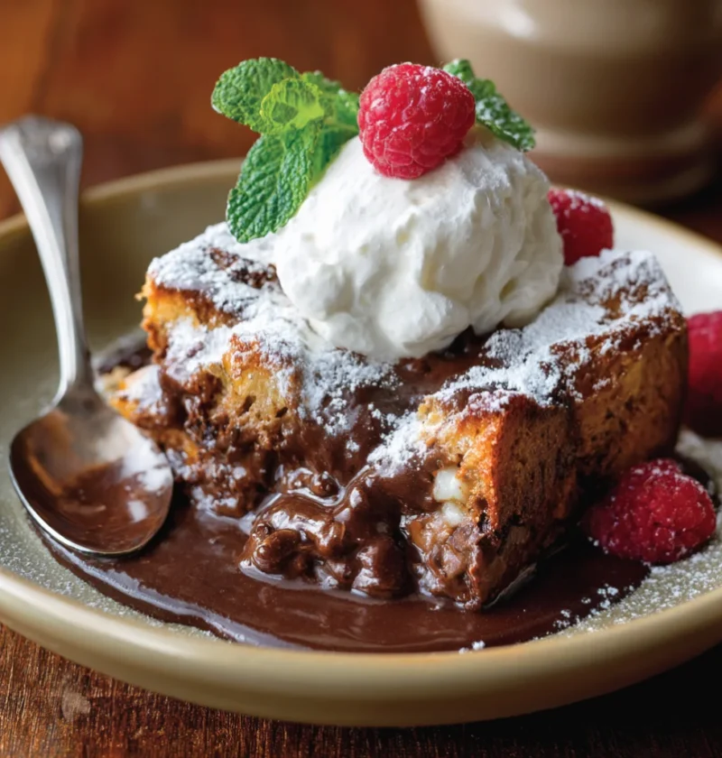 Chocolate Cream Bread Pudding