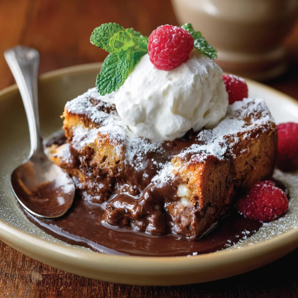 Chocolate Cream Bread Pudding