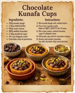 Chocolate Kunafa Cups