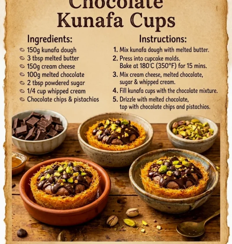 Chocolate Kunafa Cups
