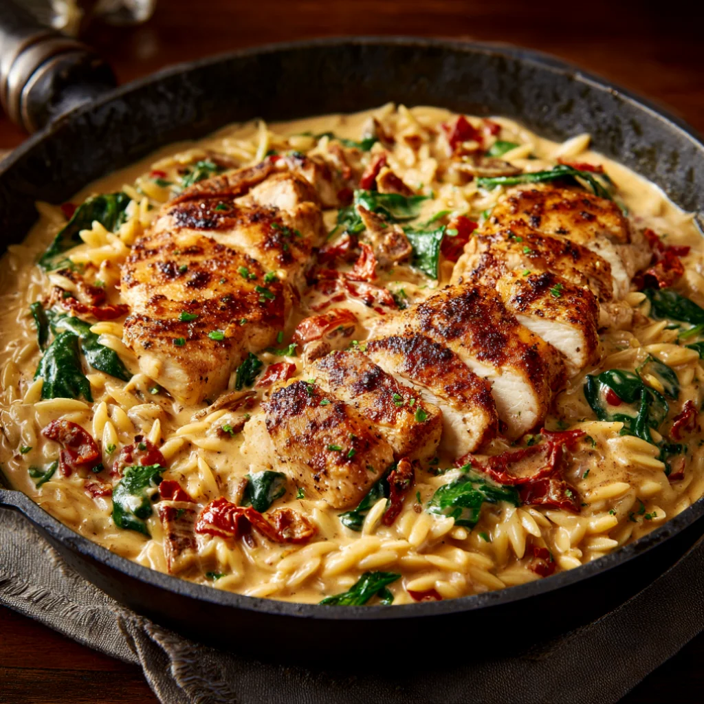 Creamy Tuscan Chicken Orzo