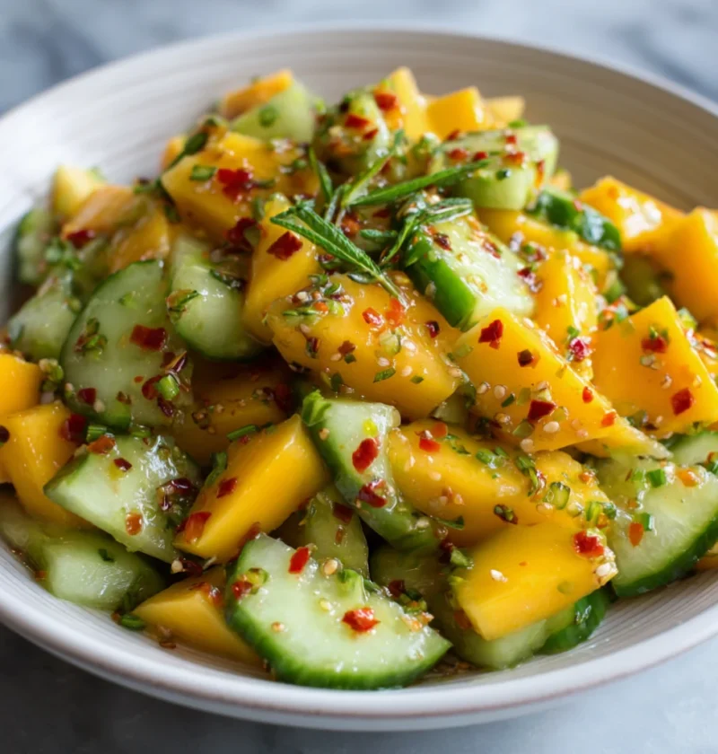 Easy Mango Cucumber Salad With Chili Lime Dressing