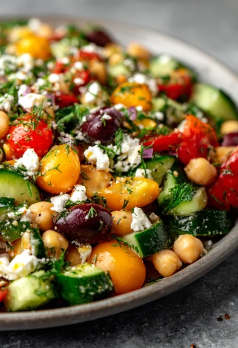 Easy Mediterranean Chickpea Salad For Meal Prep