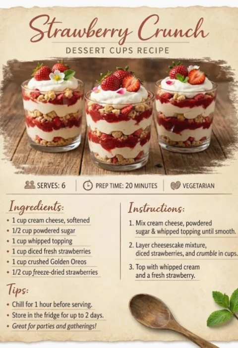 Easy No-Bake Crunch Dessert Cups